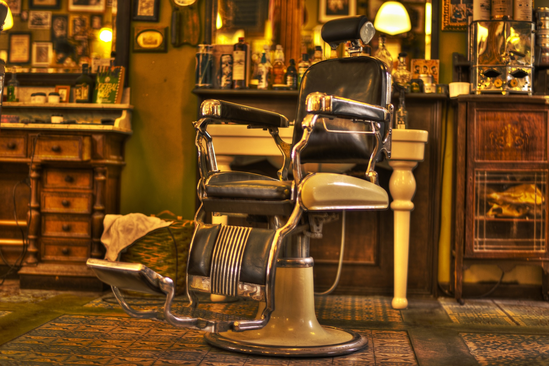 Atmospheric barbershop interior